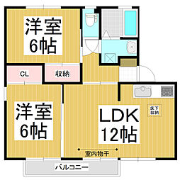 ライブタウン安茂里B 2LDKの間取図画像