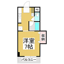 コーポ梓 1Kの間取図画像