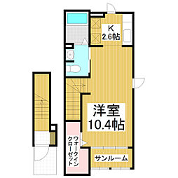 グランツミルトT ワンルームの間取図画像
