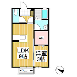 プレジール 1LDKの間取図画像