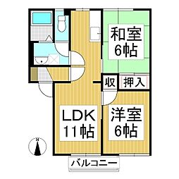 フレグランス長池・A 2LDKの間取図画像