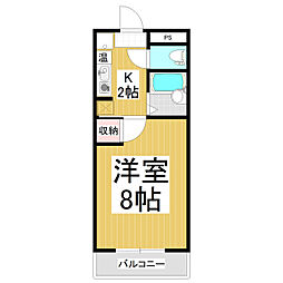 S.Kマンション 1Kの間取図画像