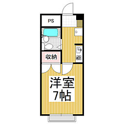 コーポAQA 1Kの間取図画像