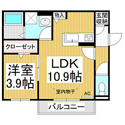 セジュールMIWA 1LDKの間取図画像