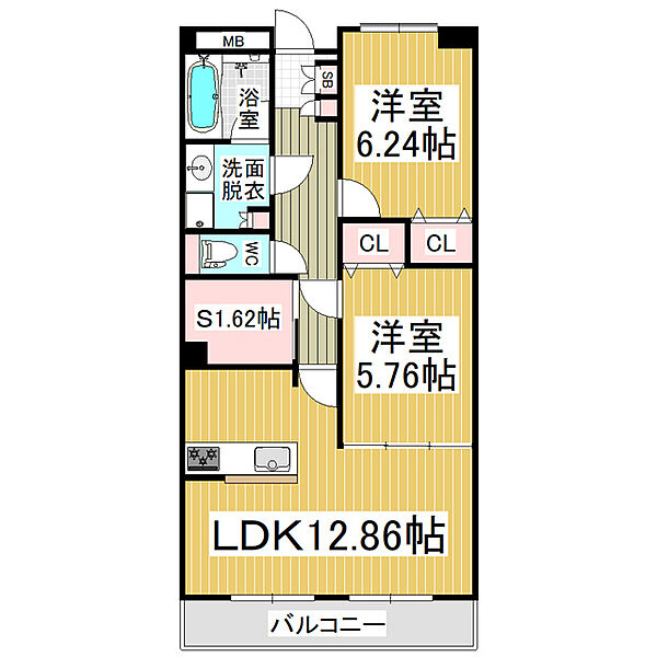 コンフォール深志（902号室） ｜長野県松本市深志2丁目(賃貸マンション2LDK・9階・69.05㎡)の写真 その2