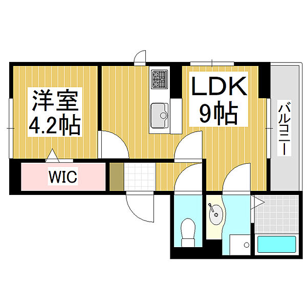 ル・プレヒカリ ｜長野県松本市中条(賃貸アパート1LDK・3階・33.83㎡)の写真 その2
