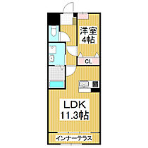 リアン庄内  ｜ 長野県松本市庄内1丁目（賃貸アパート1LDK・1階・42.75㎡） その2