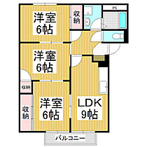 Surplus　ＴｈｒｅｅローデアプレイスB  ｜ 長野県松本市大字里山辺（賃貸アパート3LDK・2階・62.37㎡） その2