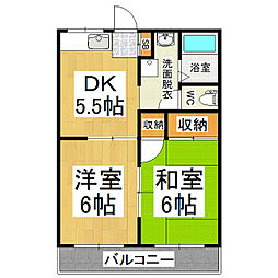 ホワイトブリーズ 2DKの間取図画像