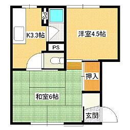 フォーブル吉江 2Kの間取図画像
