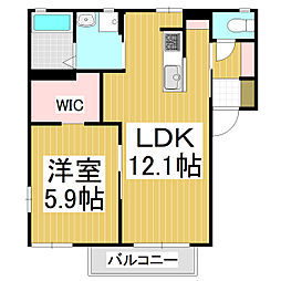 ディアスミナミA 1LDKの間取図画像