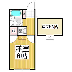 ヴィラ滝沢女鳥羽 1Kの間取図画像