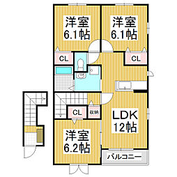 エクセレントハウスTB 3LDKの間取図画像