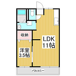 タウニーワン 1LDKの間取図画像