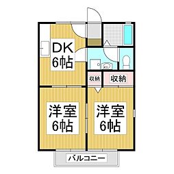 メゾンT&KA 2DKの間取図画像