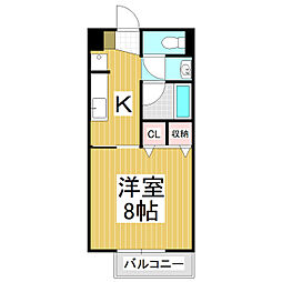 サープラスハーモニ 1Kの間取図画像