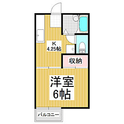 プレンティ友 1Kの間取図画像