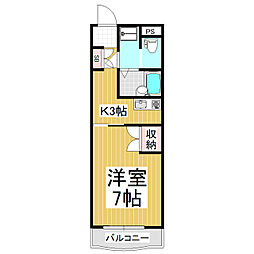 クリエ並柳 1Kの間取図画像