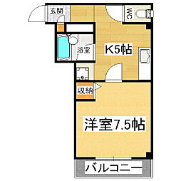 ダリヤビル 1Kの間取図画像