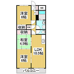 ドリームハウスB 3LDKの間取図画像