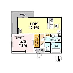 GRAND D-ROOM大手 1LDKの間取図画像