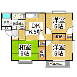 サンシャイン深沢B 3DKの間取図画像
