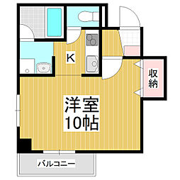 ウェスト島立 ワンルームの間取図画像