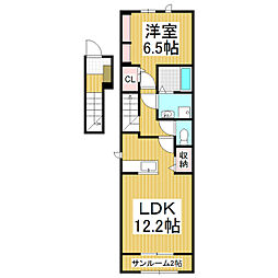 ボヌールメゾン 1LDKの間取図画像