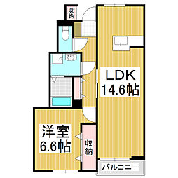 メルヴェイユー・レイメイ 1LDKの間取図画像