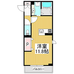 コンフォーティア信大東 ワンルームの間取図画像
