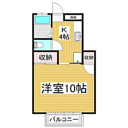 稼ぐ家姫Y1号 1Kの間取図画像