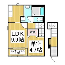 リバーベース 1LDKの間取図画像