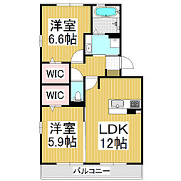 モルゲンロート光 2LDKの間取図画像
