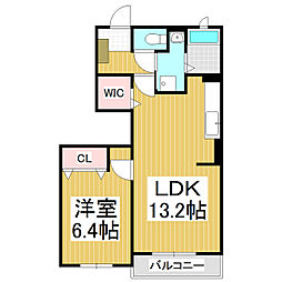 ブルーラグーン2 1LDKの間取図画像