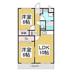 ソレイユ・コートS 2LDKの間取図画像
