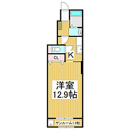 ボアソルチA 1Kの間取図画像