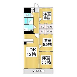 マンションK&G 3LDKの間取図画像