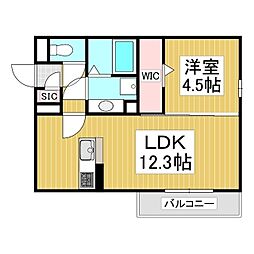 Azurea(アズレア) 1LDKの間取図画像