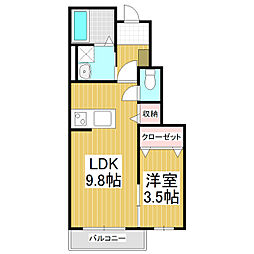 Charme Angel 1LDKの間取図画像