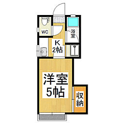 フォーブル慶 1Kの間取図画像