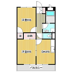サンライズやまと 2DKの間取図画像