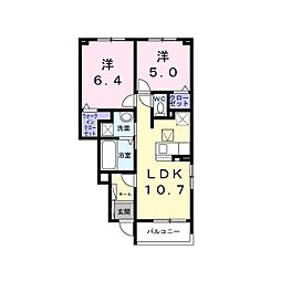 HMハイム高宮南 2LDKの間取図画像