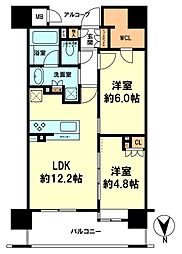 イーグルコート烏丸御池LE・CIEL 2LDKの間取図画像