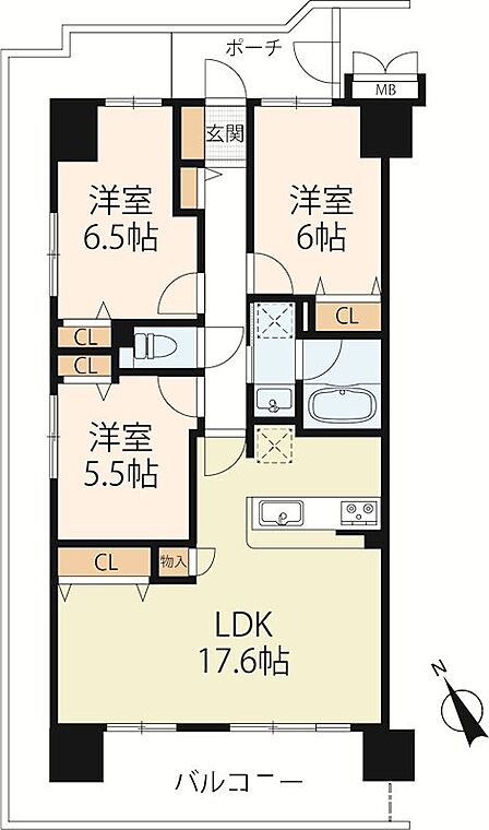 3LDK 間取り