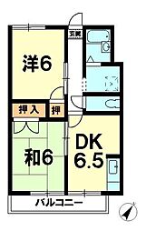 ロジュマンコーポ 2DKの間取図画像