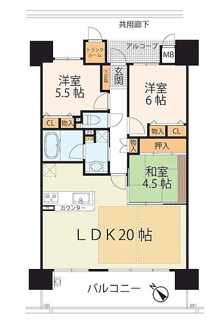 3LDK、5階部分♪