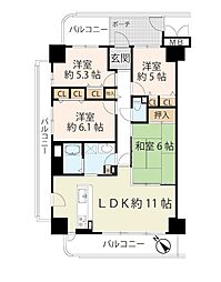 レイクイーストCITY弐番館グレーシィ稲枝 4LDKの間取図画像