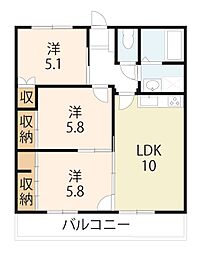 ハウスノーブルサイト 3LDKの間取図画像