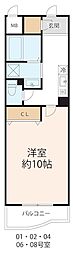 ブライト45 1Kの間取図画像