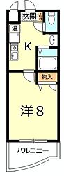 メゾングレース野洲 1Kの間取図画像